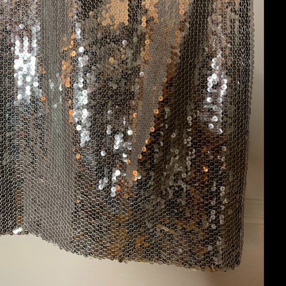 Cache silver sequence cocktail dress, size 4 - Picture 6 of 7